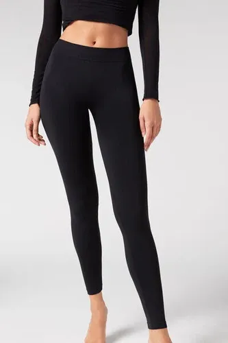 Calzedonia Leggings de Microfibra Opacos Mujer Negro Tamaño 3/4 (6581938)