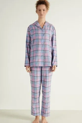 Tezenis Pijama Largo de Franela con Abertura Mujer Rosa Tamaño L (8737804)