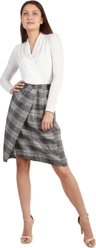 Glara Women's wrap skirt in linen (8768215)