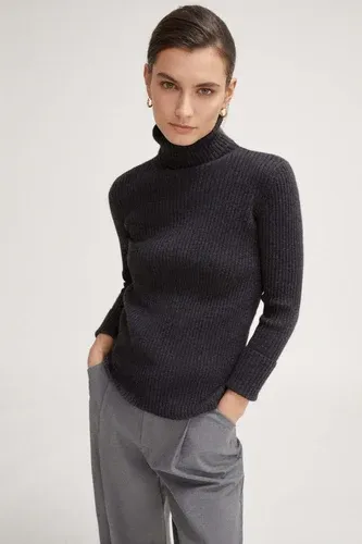 Artknit Studios The Superior Cashmere Ribbed Roll-neck - Charcoal Grey (8803200)