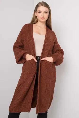 Glara Women's woolen cardigan in brick color (8926114)
