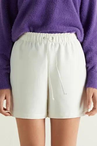 Tezenis Shorts Térmicos con Efecto Revestido y Cordón Mujer Blanco Tamaño L (8803524)