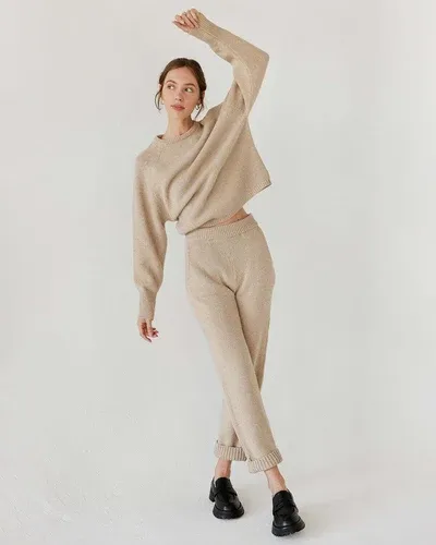 The Knotty Ones Šilas: Beige Recycled Wool Pants (8810172)