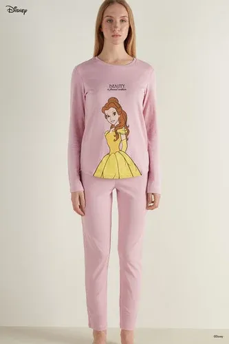 Tezenis Pijama Largo de Algodón con Estampado de Beauty Disney Mujer Rosa Tamaño L (8822417)