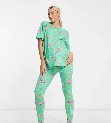 ASOS Maternity Pijama verde de camiseta extragrande y leggings con estampado de langostas y dinosaurios de ASOS DESIGN Maternity-Morado (8836392)
