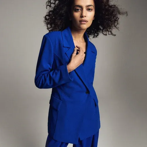 Reserved - Jacket with asymmetrical closure - Azul (8844097)