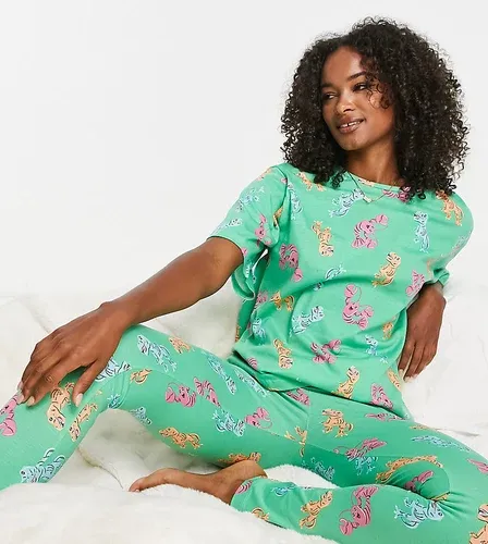 ASOS Tall Pijama verde de camiseta extragrande y leggings con estampado de langostas y dinosaurios de ASOS DESIGN Tall-Morado (8866689)