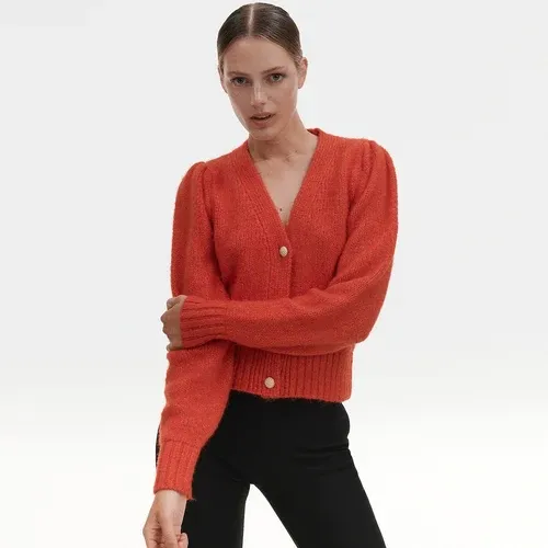 Reserved - Cardigan with puff sleeves - Rojo (8614679)