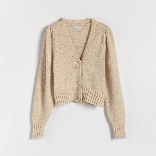 Reserved - Cardigan with puff sleeves - Beige (8614678)