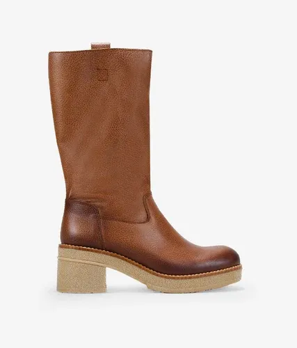 Bosanova Botas de piel marrón con tacón crepe para mujer (8906327)