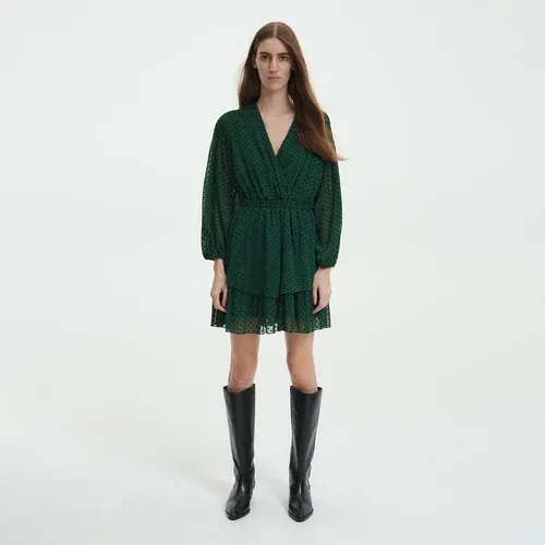 Reserved - Vestido de chiffon con lunares - Verde (8790832)