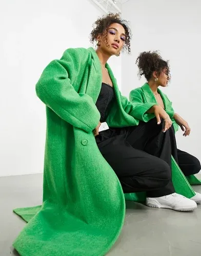 Abrigo largo verde luminoso de mezcla de lana de ASOS EDITION (8924209)