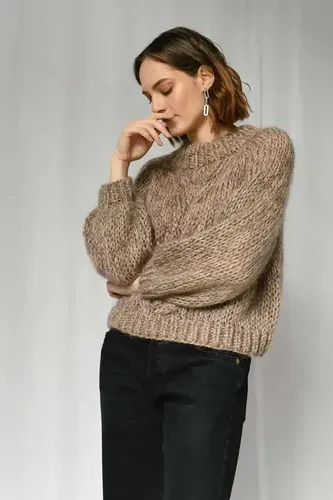 Plexida Chunky Braid Sweater In Stone Mix (6144160)