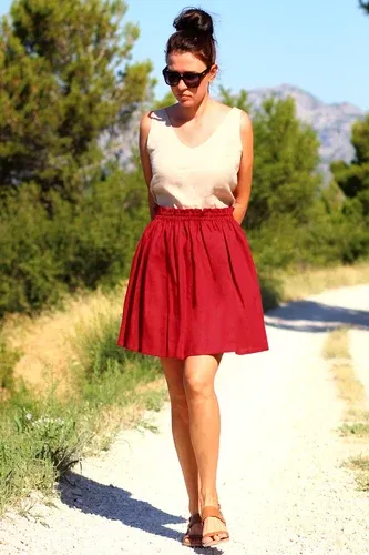 Summer skirt Lotika 100% linen Premium quality (8927045)