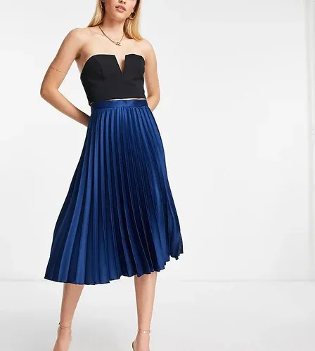 Falda midi azul marino plisada de Closet London Tall (8928099)