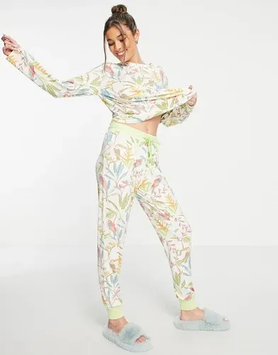 Pijama largo multicolor con estampado abstracto de The Wellness Project (8965341)
