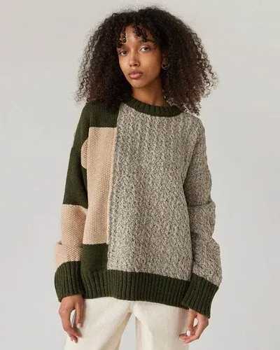 The Knotty Ones Patch: Pine Green Merino Wool Sweater (8954173)