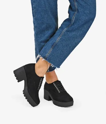Bosanova Zapatos negros ante vegano plataforma para mujer (6578743)