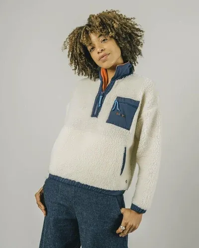 Brava Fabrics Zip Up Fleece Jacket Ecru (8999737)