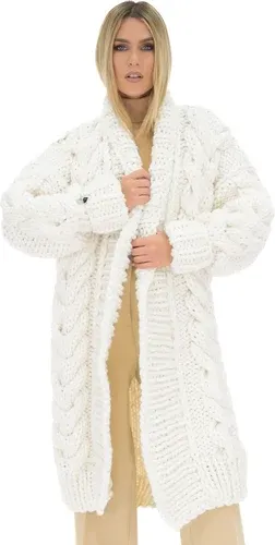 Mums Handmade Long Cable Coat - White (6122395)