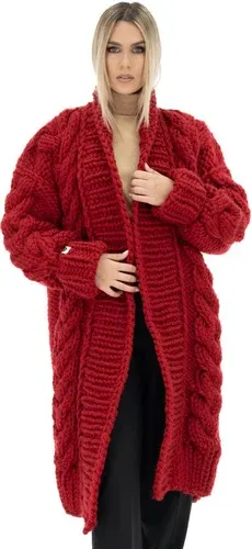Mums Handmade Long Cable Coat - Red (6122397)