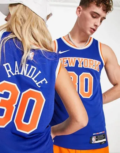 Camiseta azul sin mangas unisex con diseño de Julius Randle de los New York Knicks de la NBA de Nike Basketball (9024133)