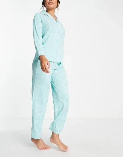 Pijama largo azul con estampado místico de lunas de The Wellness Project x Chelsea Peers-Rosa (9043476)