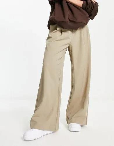 Pantalones de vestir beis de pernera ancha de Urban Revivo-Gris (9078435)