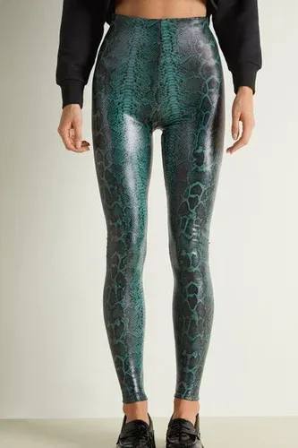 Tezenis Leggings Térmicos con Efecto Revestido y Estampado de Serpiente Mujer Azul Tamaño L (9079694)