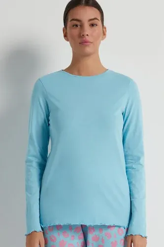 Tezenis Camiseta Algodón Manga Larga Punto de Muñeca Mujer Azul Tamaño L (9079690)