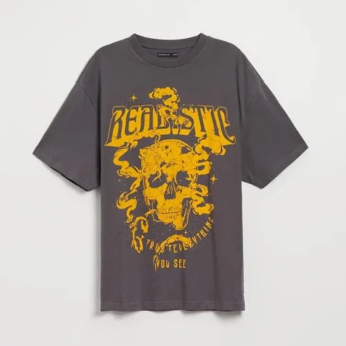 House - Camiseta oversize Realistic - Gris (9081870)