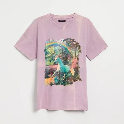 House - Camiseta oversize con impresión - Púrpura (9095827)