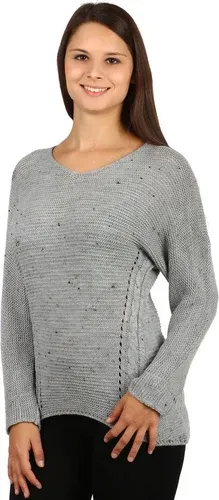 Glara Women's knitted sweater ornament on back (2885291)