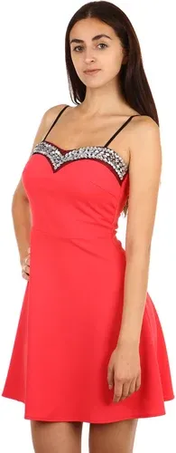 Glara Short evening dress flint application (2884756)