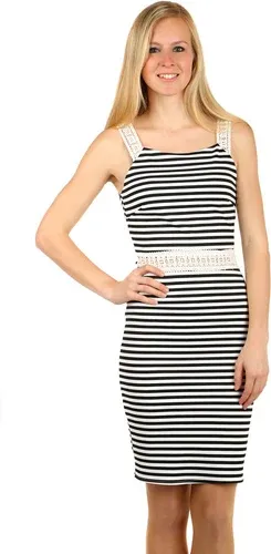 Glara Women's Short Striped Sleeveless Dress (2885012)