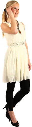 Glara Women's short retro dress with lace without sleeves (1885289)